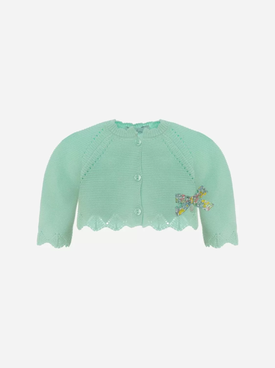 Baby Patachou Aquagroen Vest Met Strik