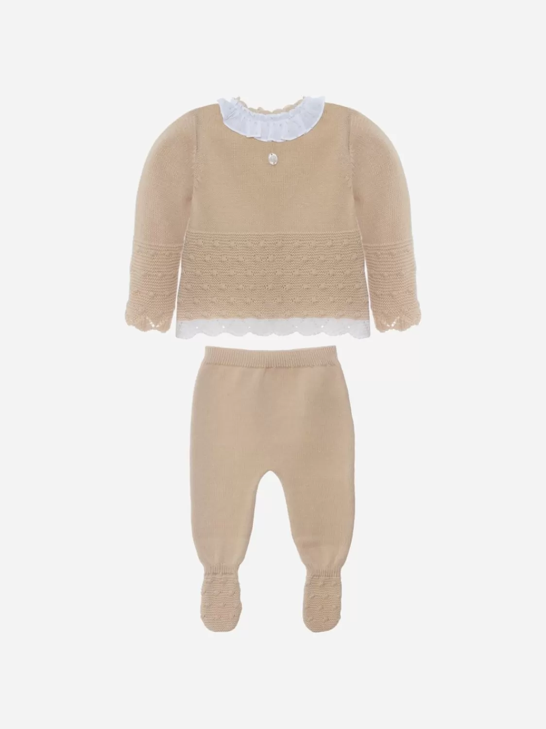 Baby Patachou Babymeisje Beige Gebreide Set