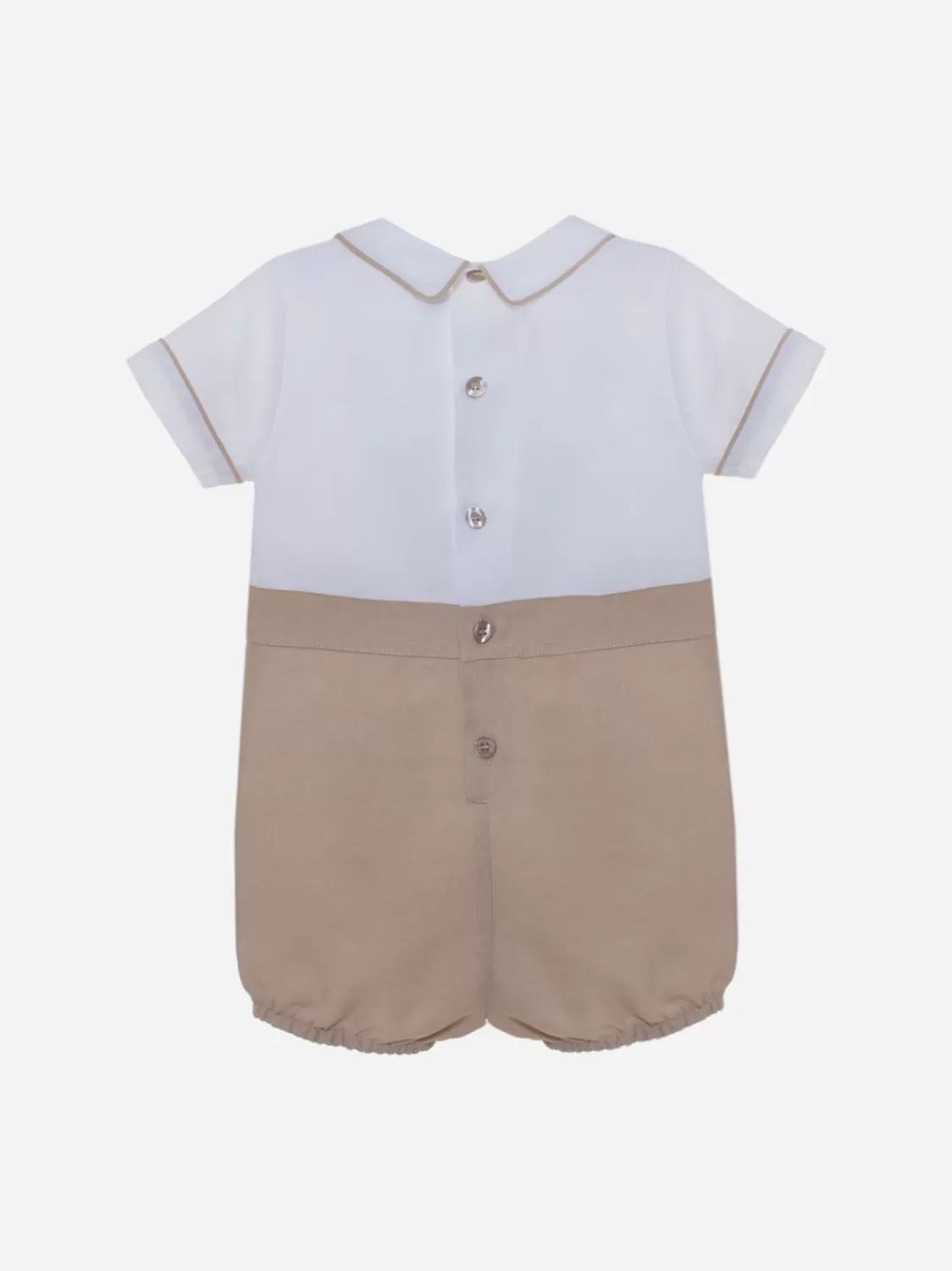 Baby Patachou Beige Jumpsuit Met Korte Mouwen