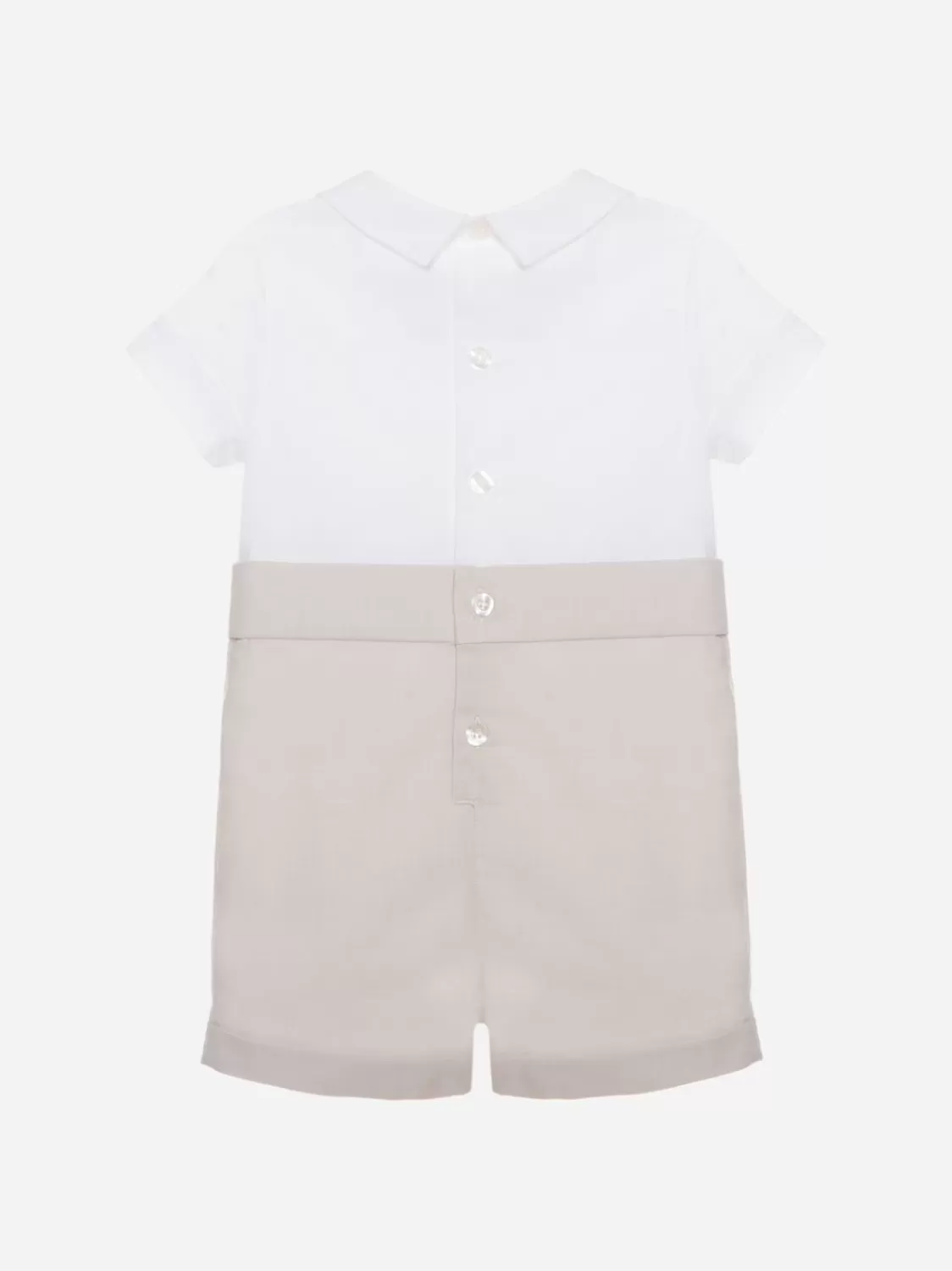 Baby Patachou Beige Jumpsuit Voor Jongens Met Strik