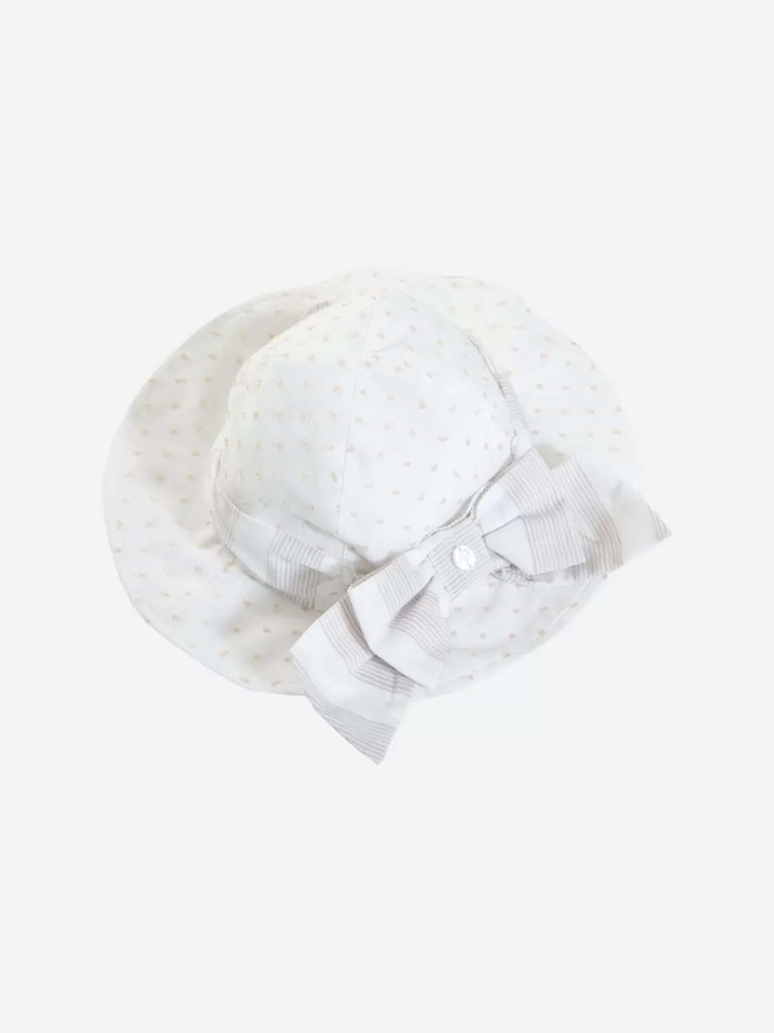 Baby Patachou Beige Katoenen Muts Met Strik