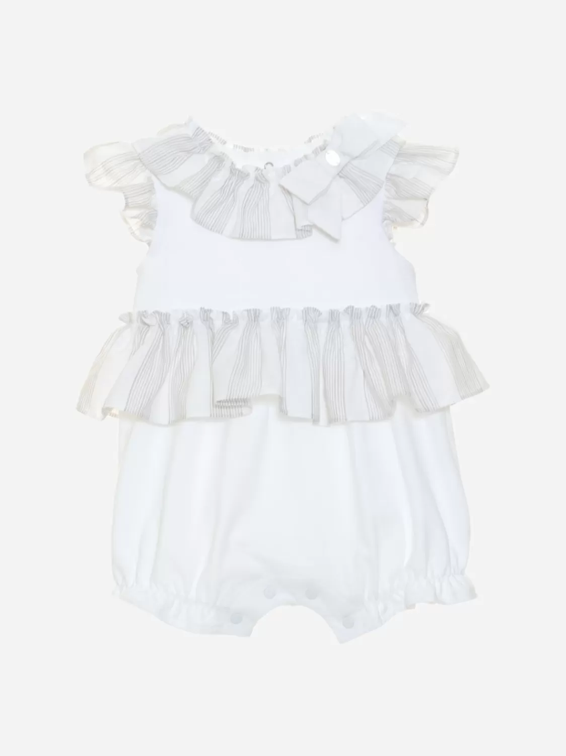 Baby Patachou Beige Rompertje Met Jersey Ruches