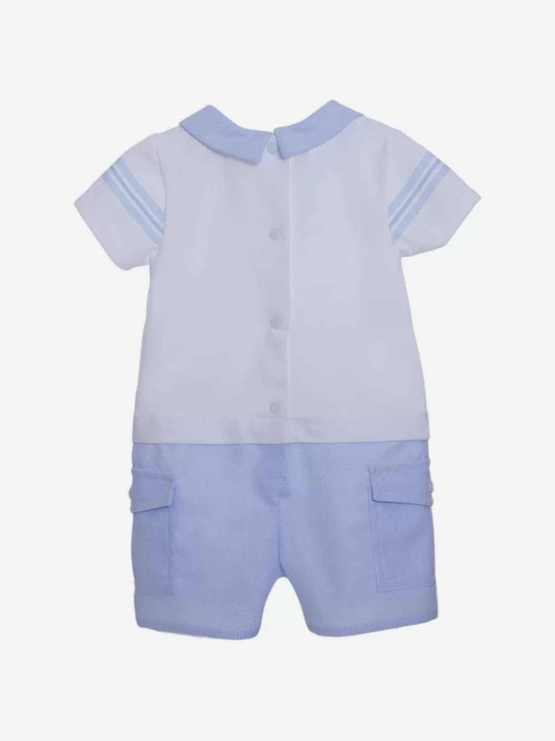 Baby Patachou Blauw En Wit Babyjongen Jumpsuit