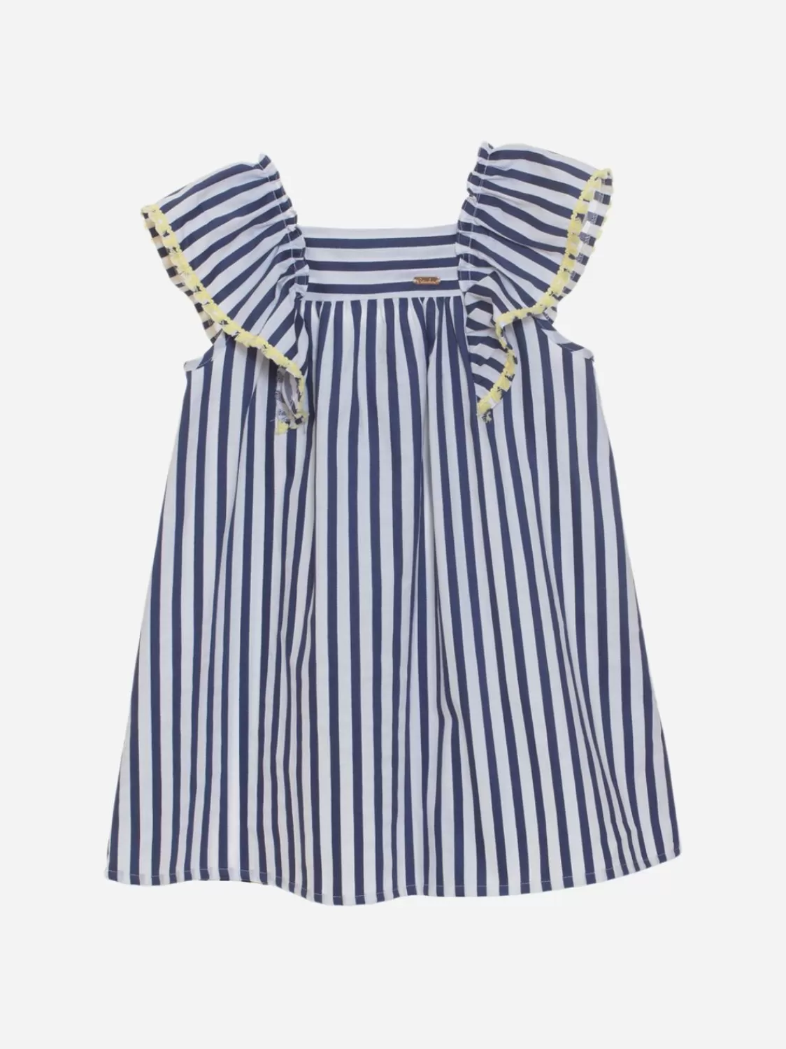 Baby Patachou Blauw En Wit Gestreepte Meisjesjurk