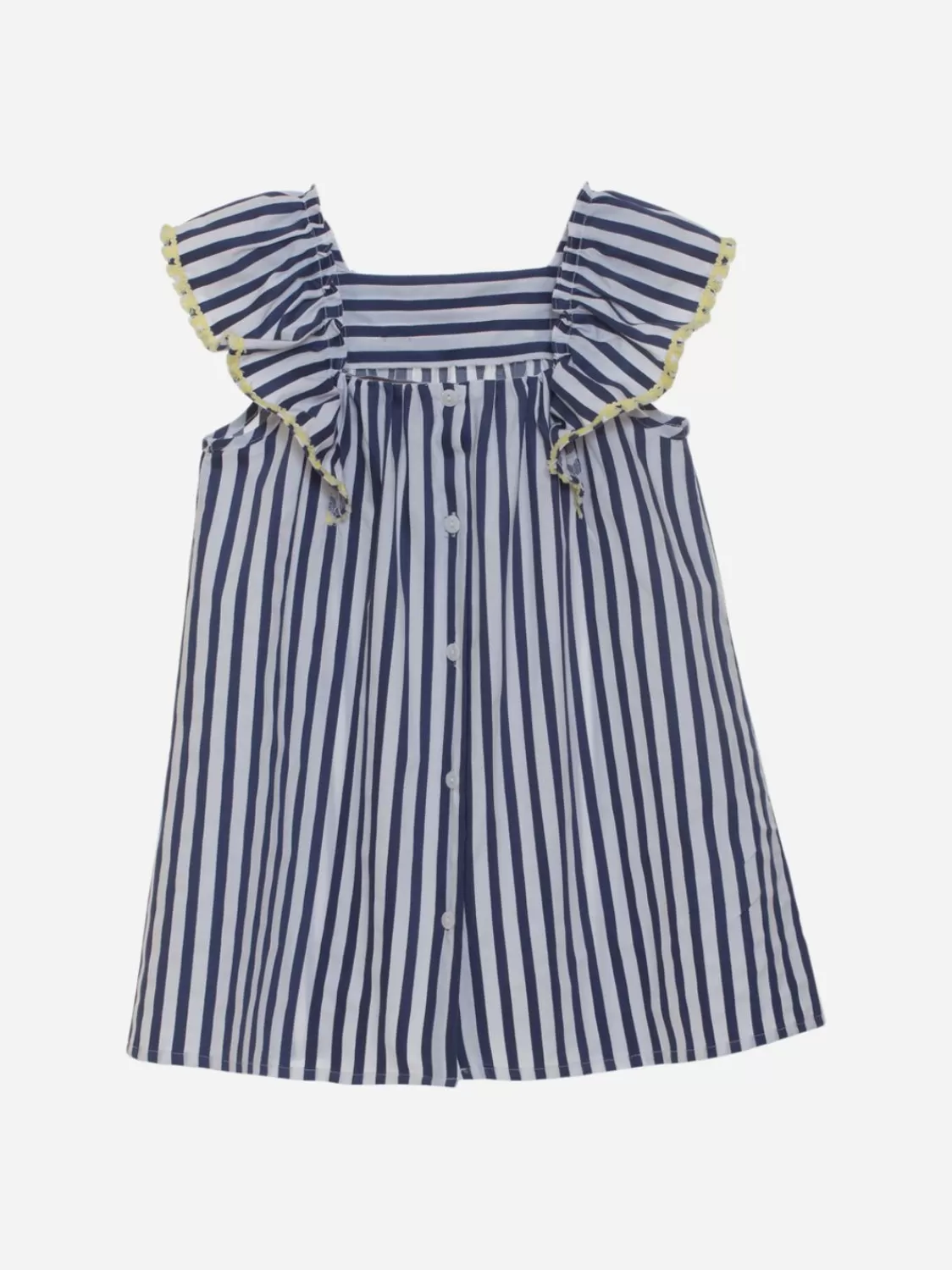 Baby Patachou Blauw En Wit Gestreepte Meisjesjurk