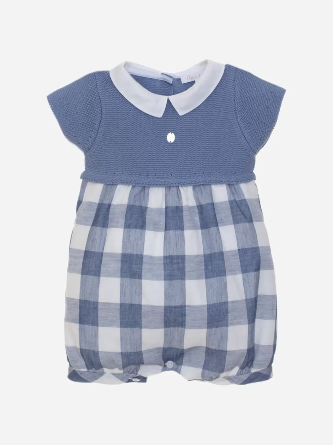 Baby Patachou Blauw Geruite Romper