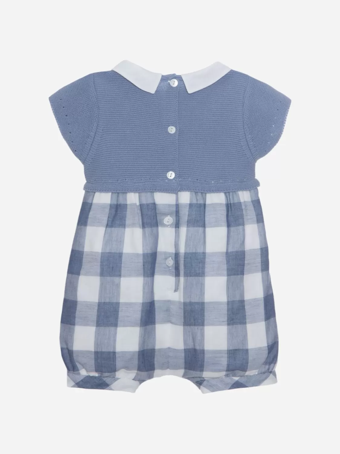 Baby Patachou Blauw Geruite Romper