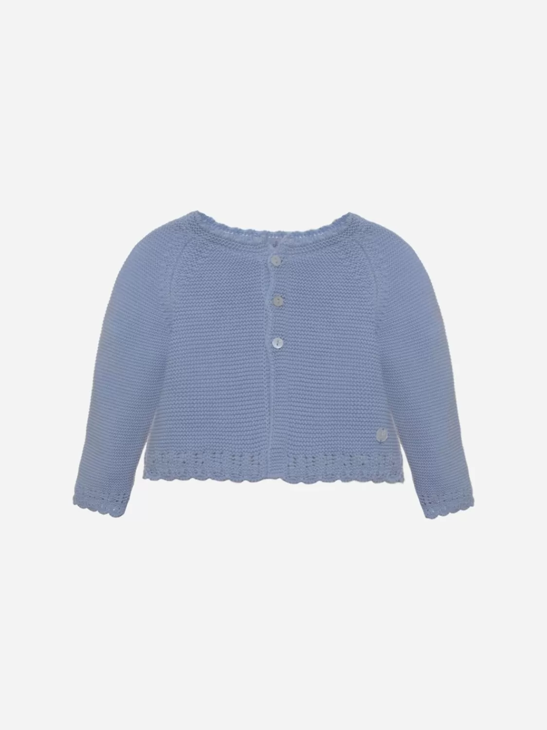 Baby Patachou Blauw Tricot Vest Met Lange Mouwen