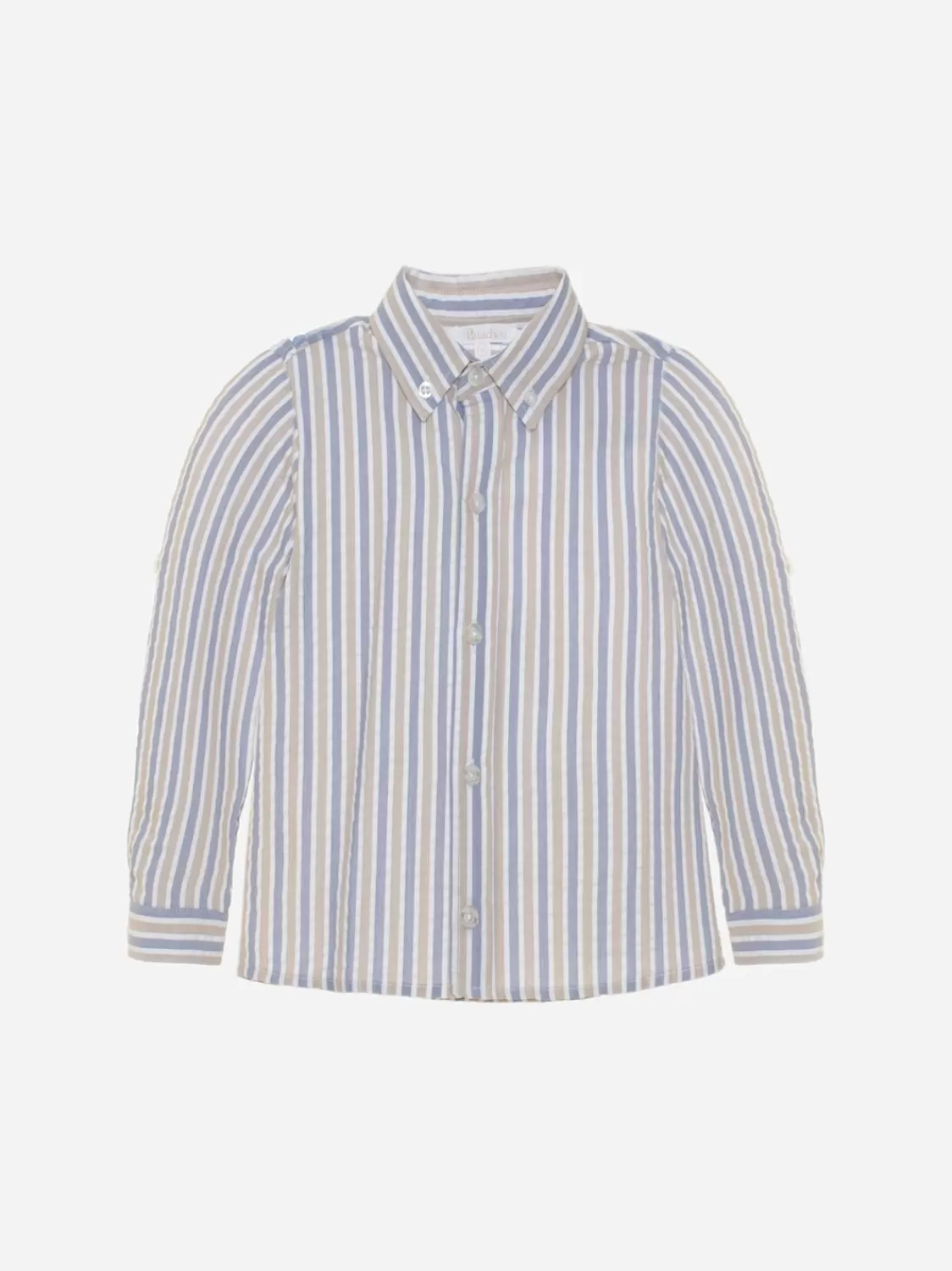 Baby Patachou Blauw/Beige Gestreept Overhemd