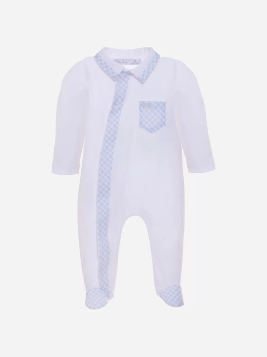Baby Patachou Blauwe Babyjongensbabypakje Met Geruite Details