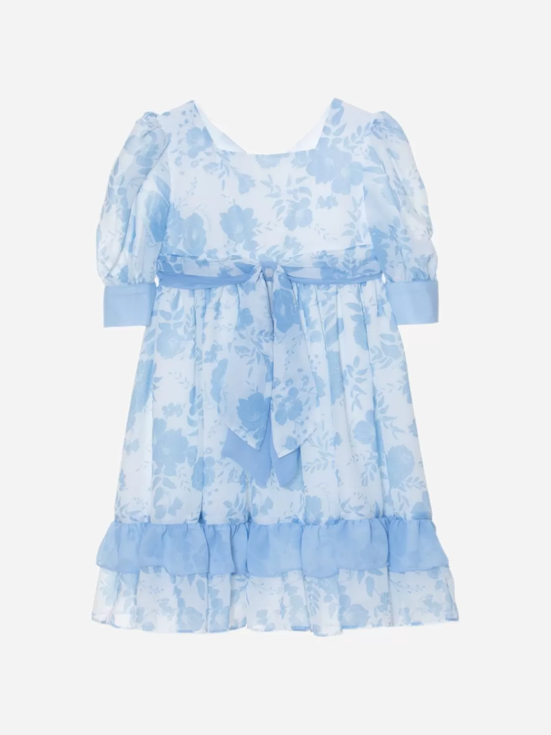 Meisje Patachou Blauwe Jurk Met Bloemenprint
