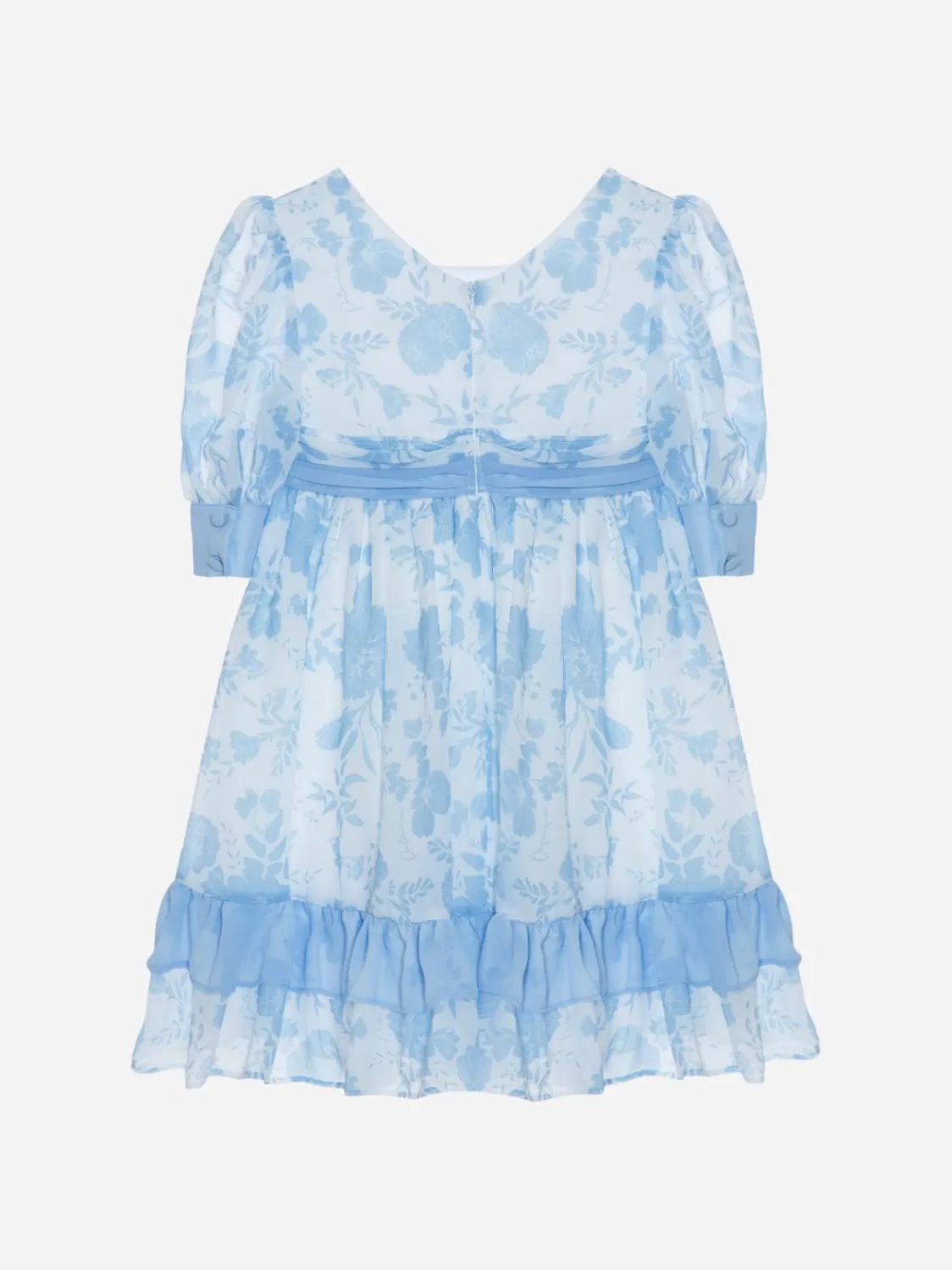 Meisje Patachou Blauwe Jurk Met Bloemenprint