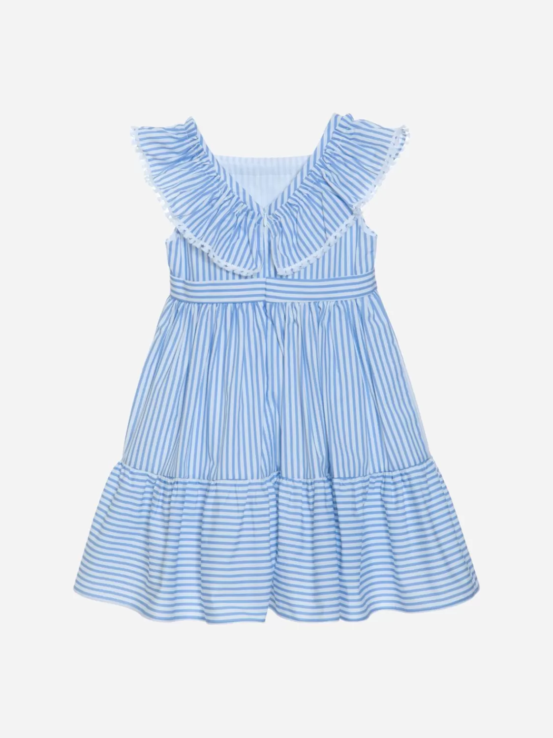Meisje Patachou Blauwe Jurk Met Gestreept Patroon