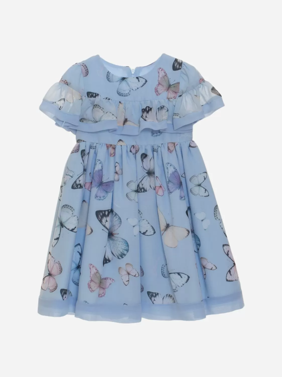 Meisje Patachou Blauwe Meisjesjurk Met Vlinderprint