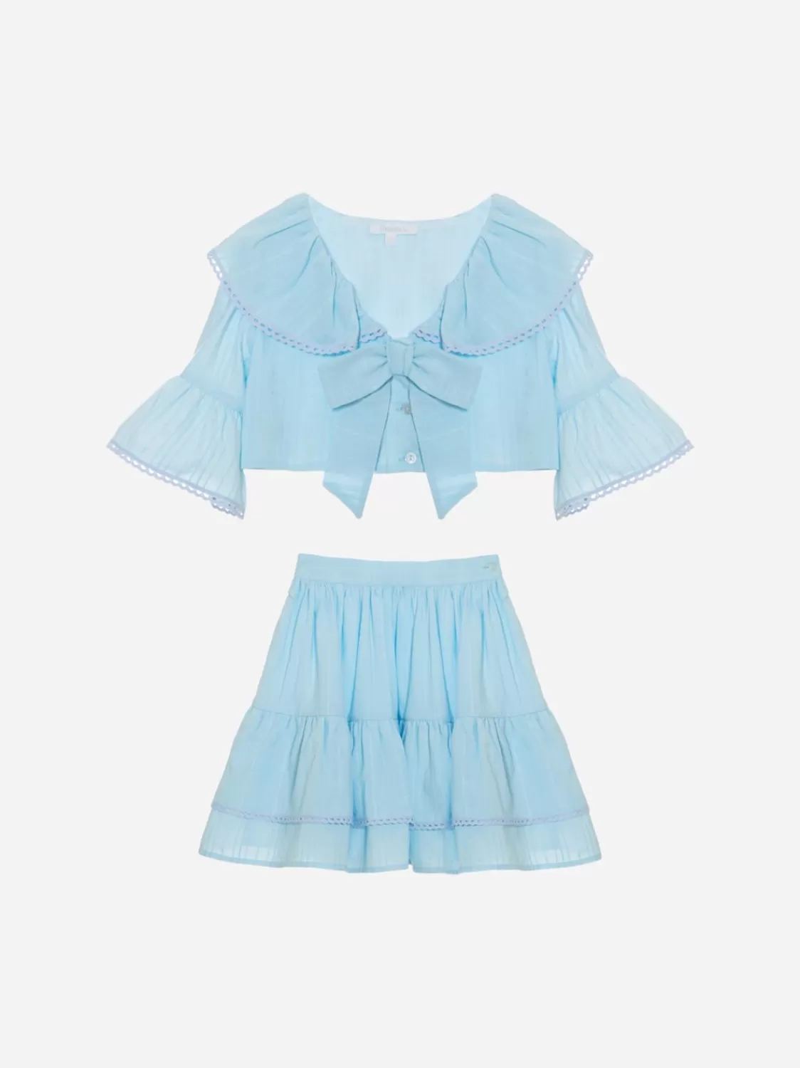 Meisje Patachou Blauwe Popeline Set