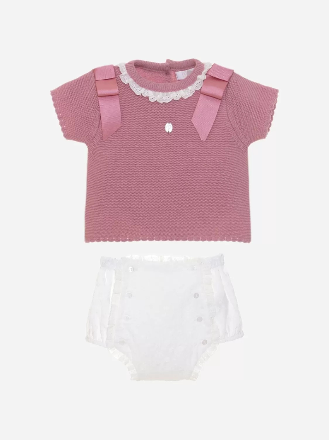 Baby Patachou Blozen Roze En Witte Set