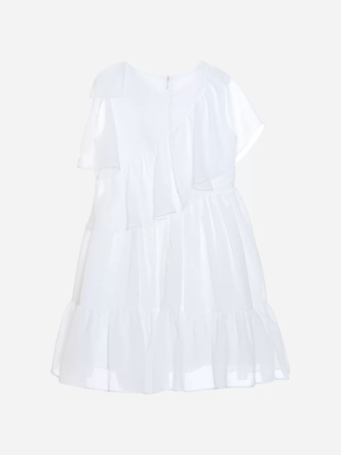 Meisje Patachou Ecru Chiffon Jurk Met Bloemen