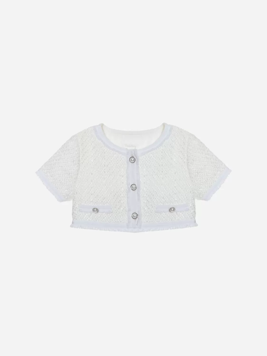 Meisje Patachou Ecru Tweed Jas