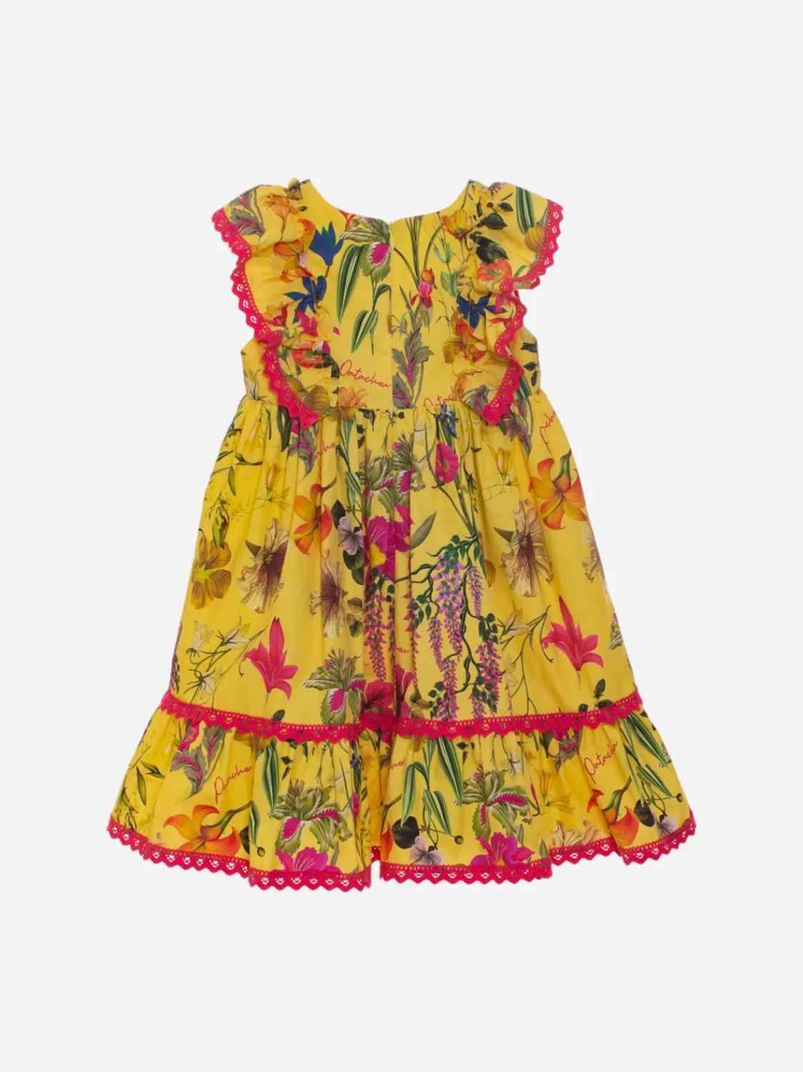 Meisje Patachou Exclusieve Botanische Gele Printjurk Voor Kinderen