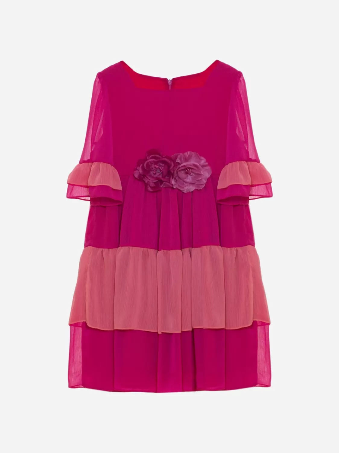 Meisje Patachou Fuchsia Rozenjurk Voor Meisjes Versierd Met Rozen