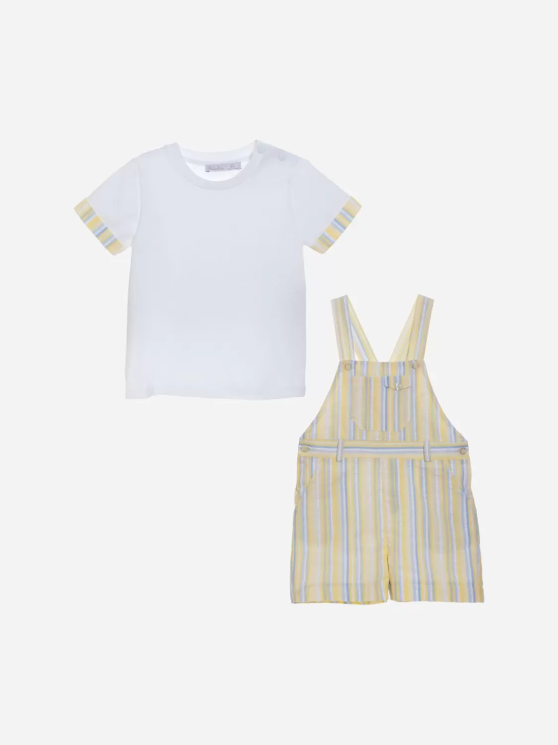 Jongen Patachou Geel Gestreepte Jumpsuitset
