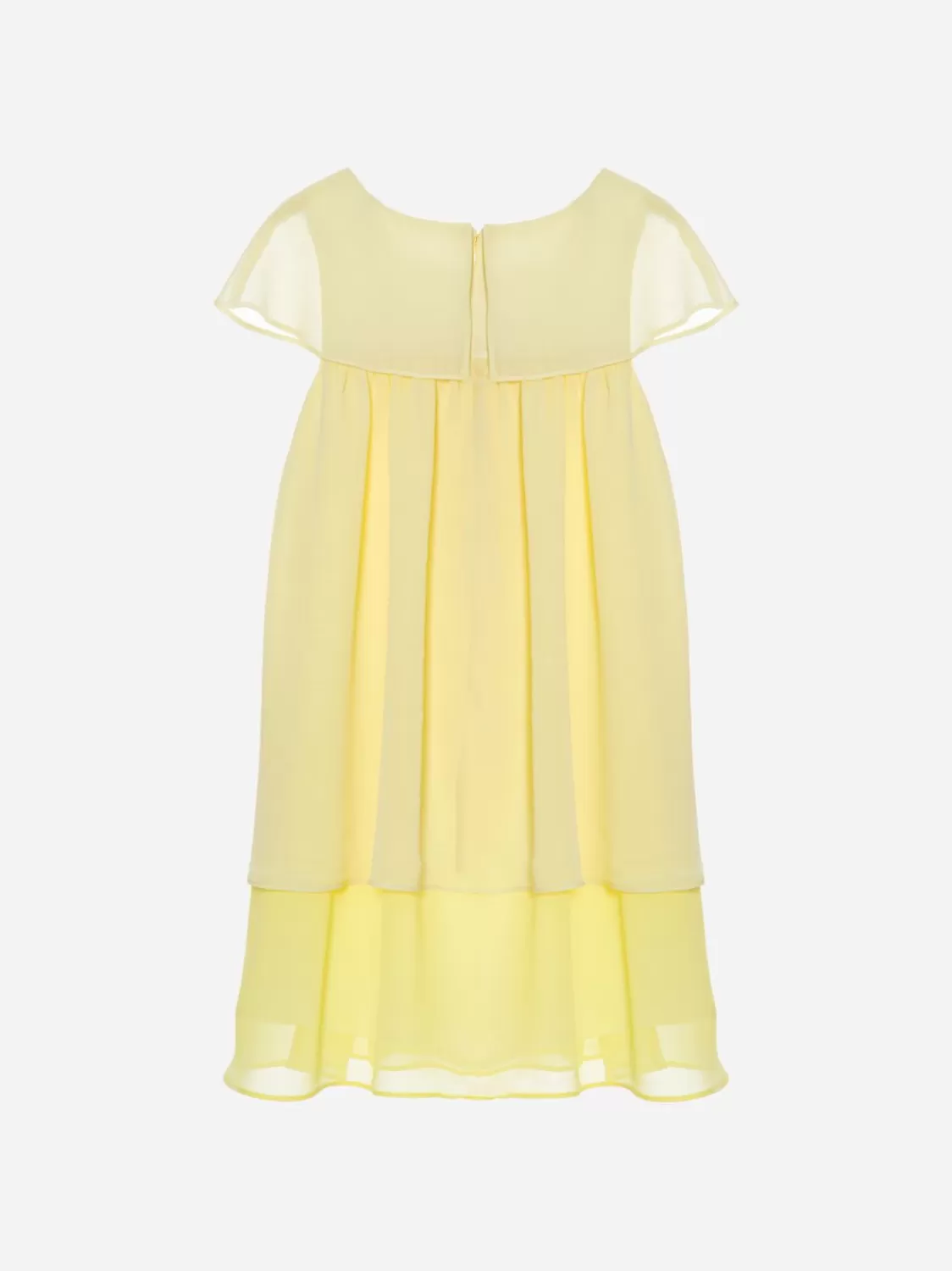 Meisje Patachou Gele Chiffonjurk Versierd Met Strik