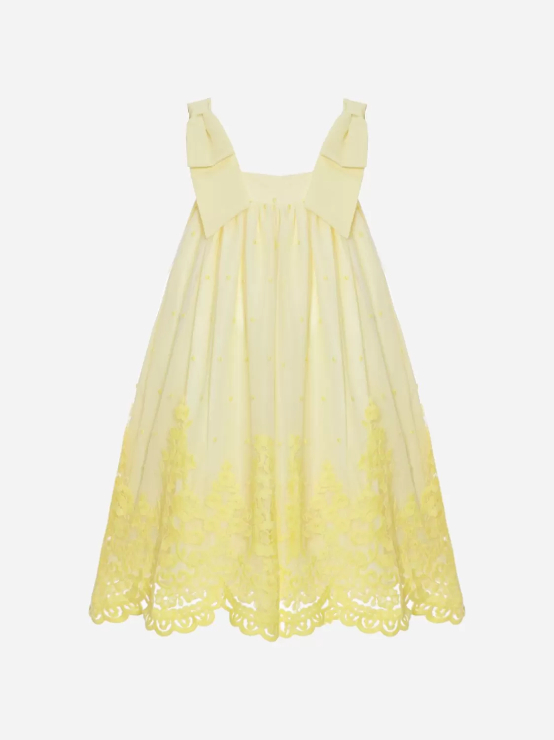 Meisje Patachou Gele Geborduurde Strapless Jurk