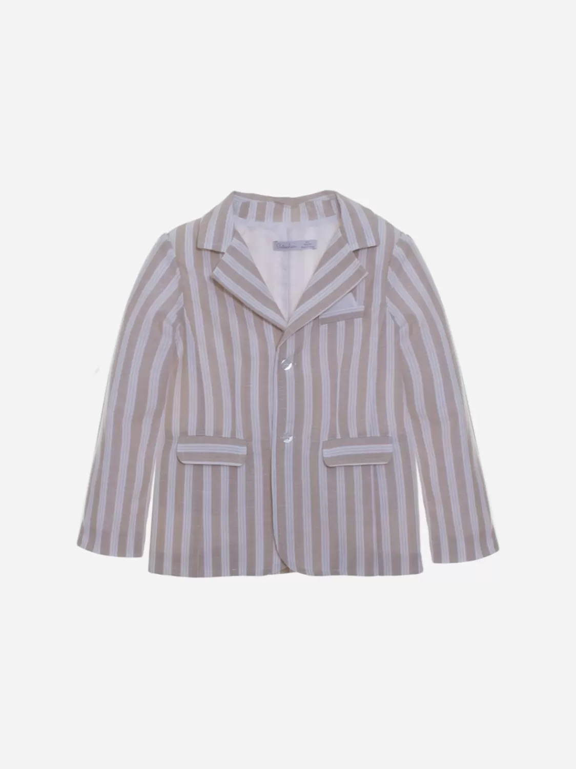 Baby Patachou Gestreepte Beige Linnen Blazer