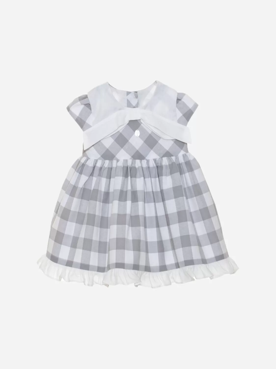 Baby Patachou Grijze Geruite Jurk Met Print