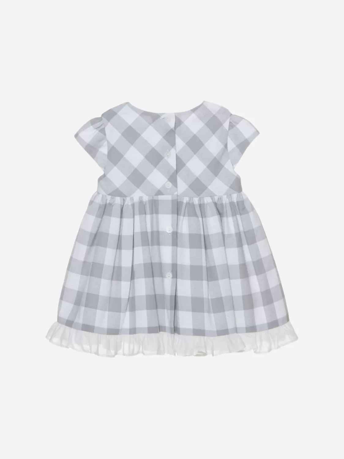 Baby Patachou Grijze Geruite Jurk Met Print