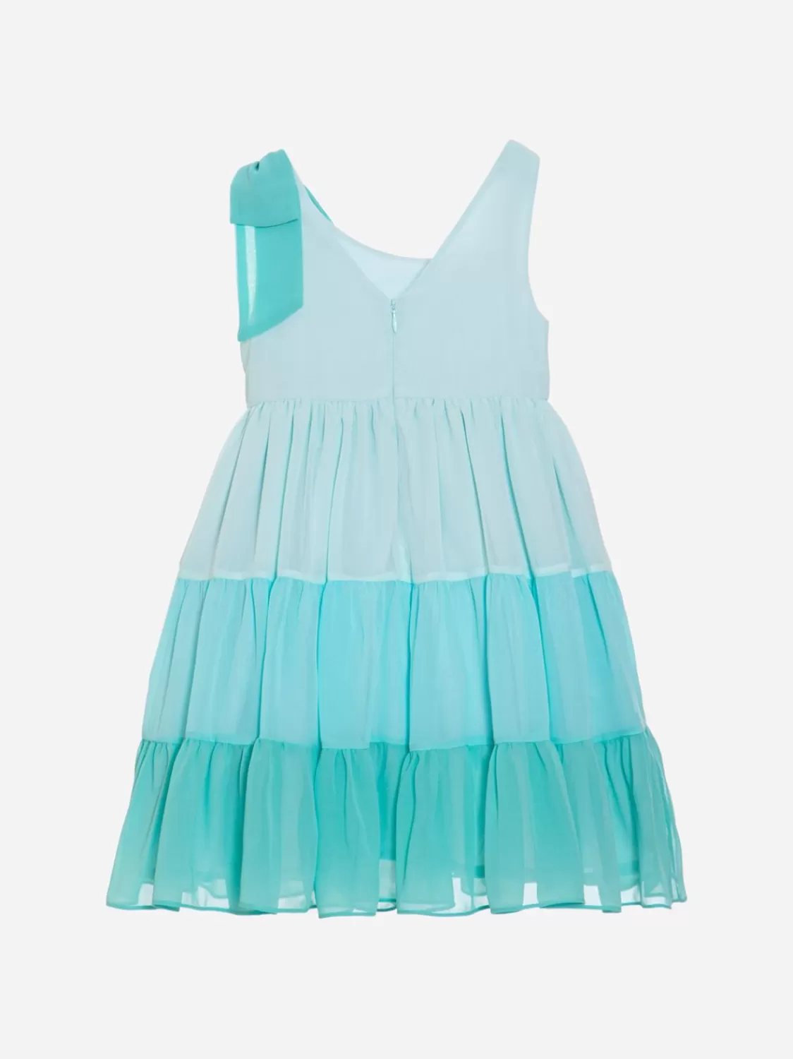 Meisje Patachou Groene Chiffonjurk Met Strik