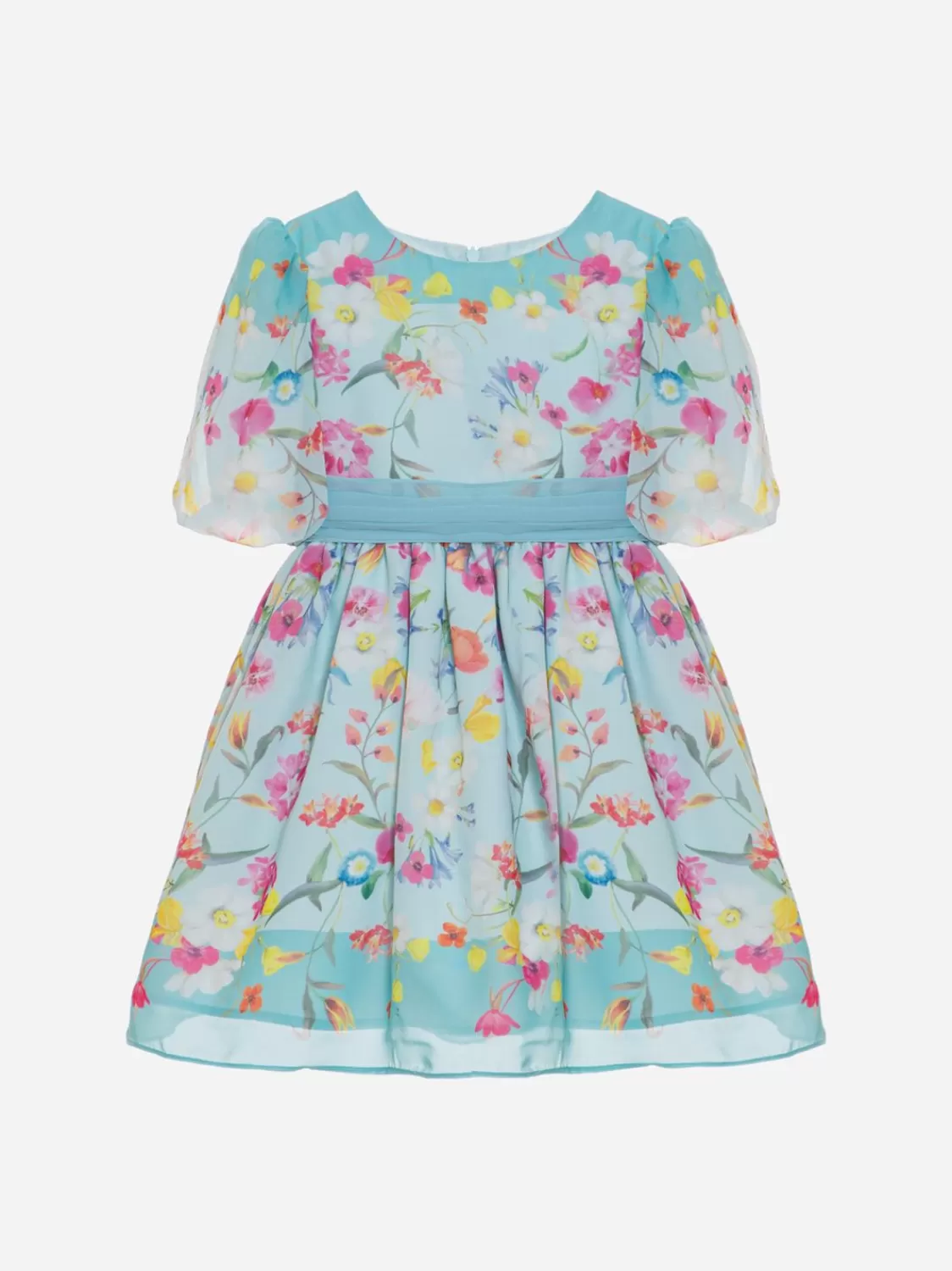 Meisje Patachou Groene Water Bloemenprint Jurk
