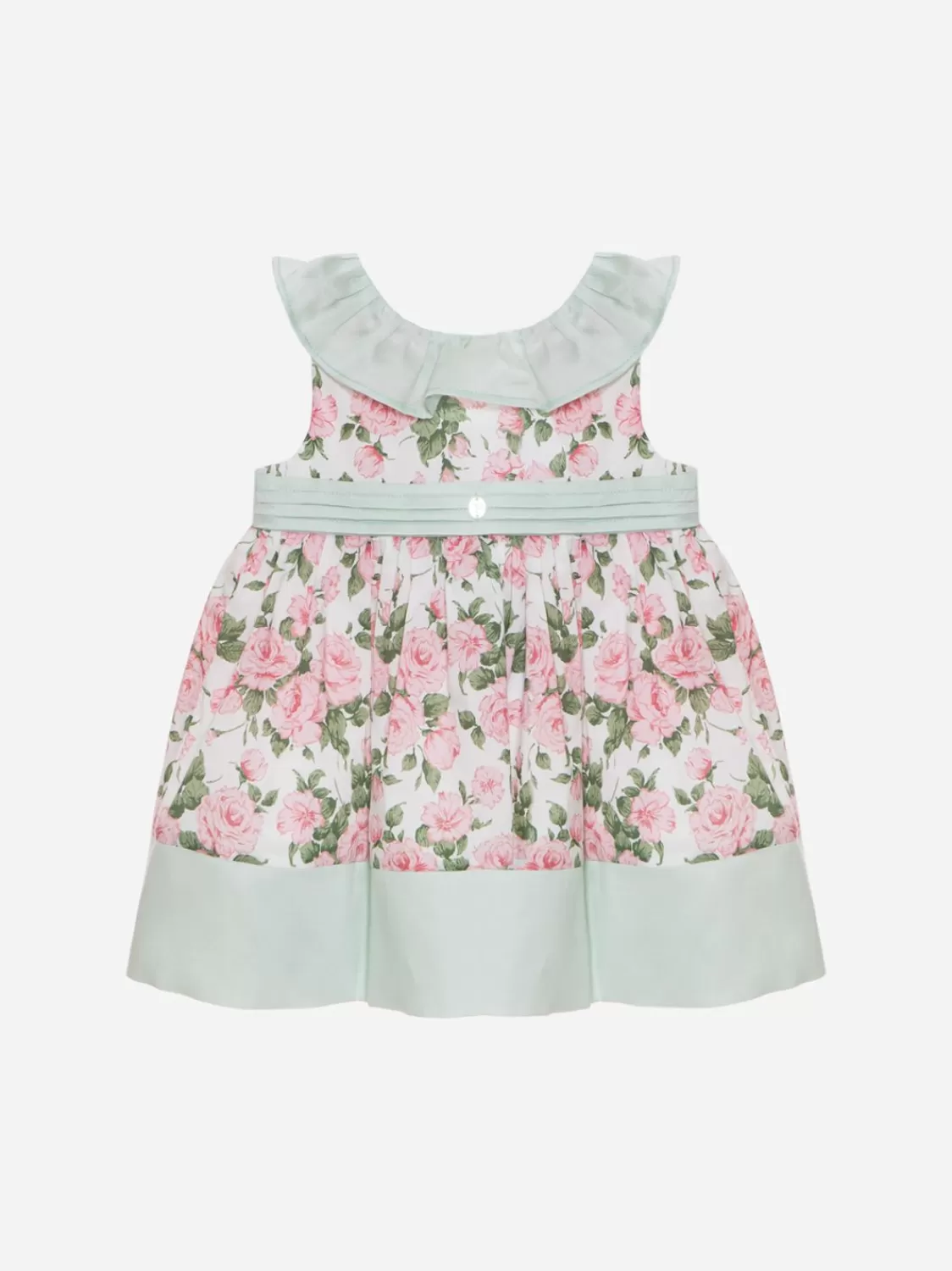 Baby Patachou Groene Waterjurk Gemaakt Van Voile Met Liberty-Print