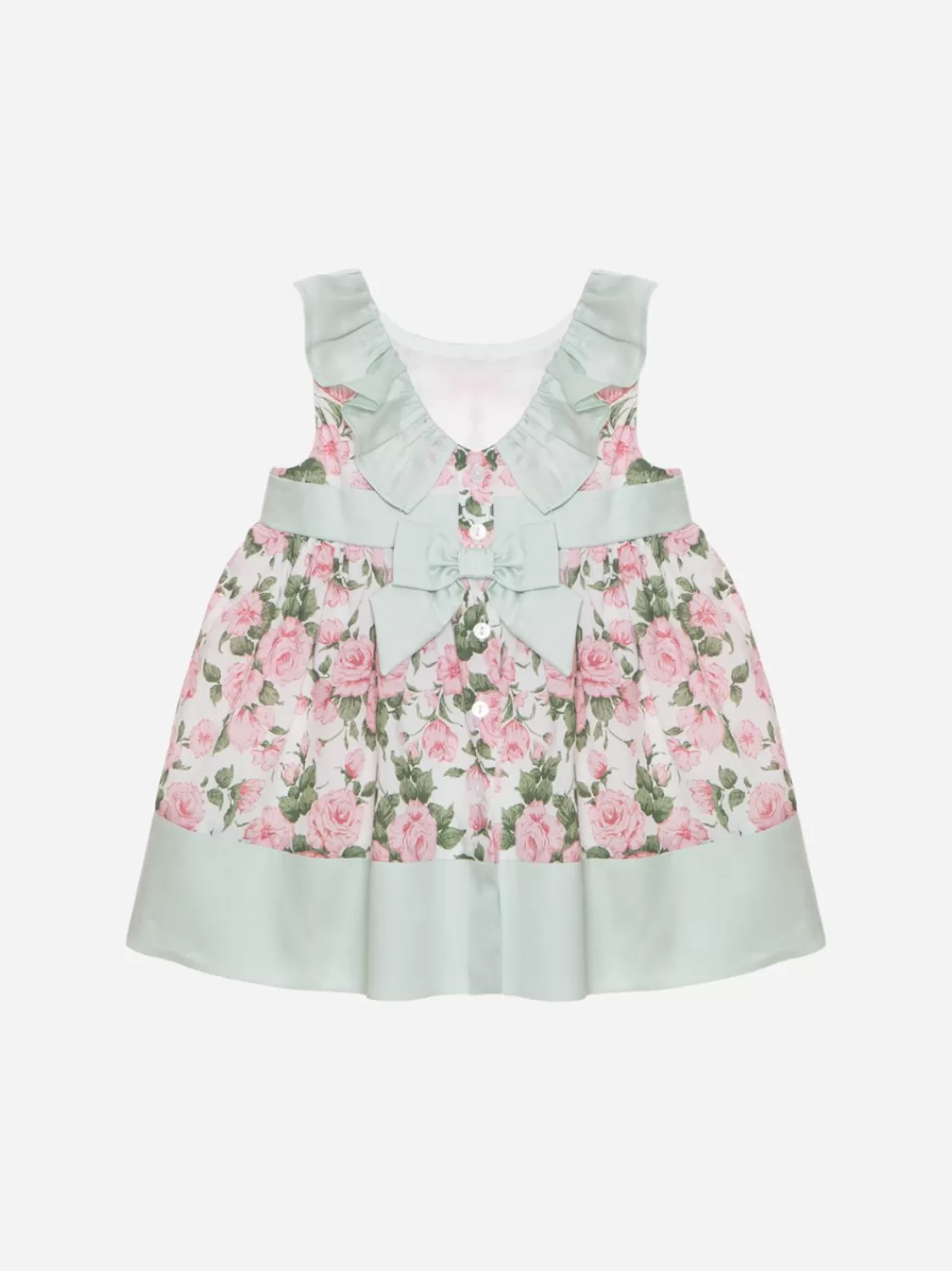 Baby Patachou Groene Waterjurk Gemaakt Van Voile Met Liberty-Print