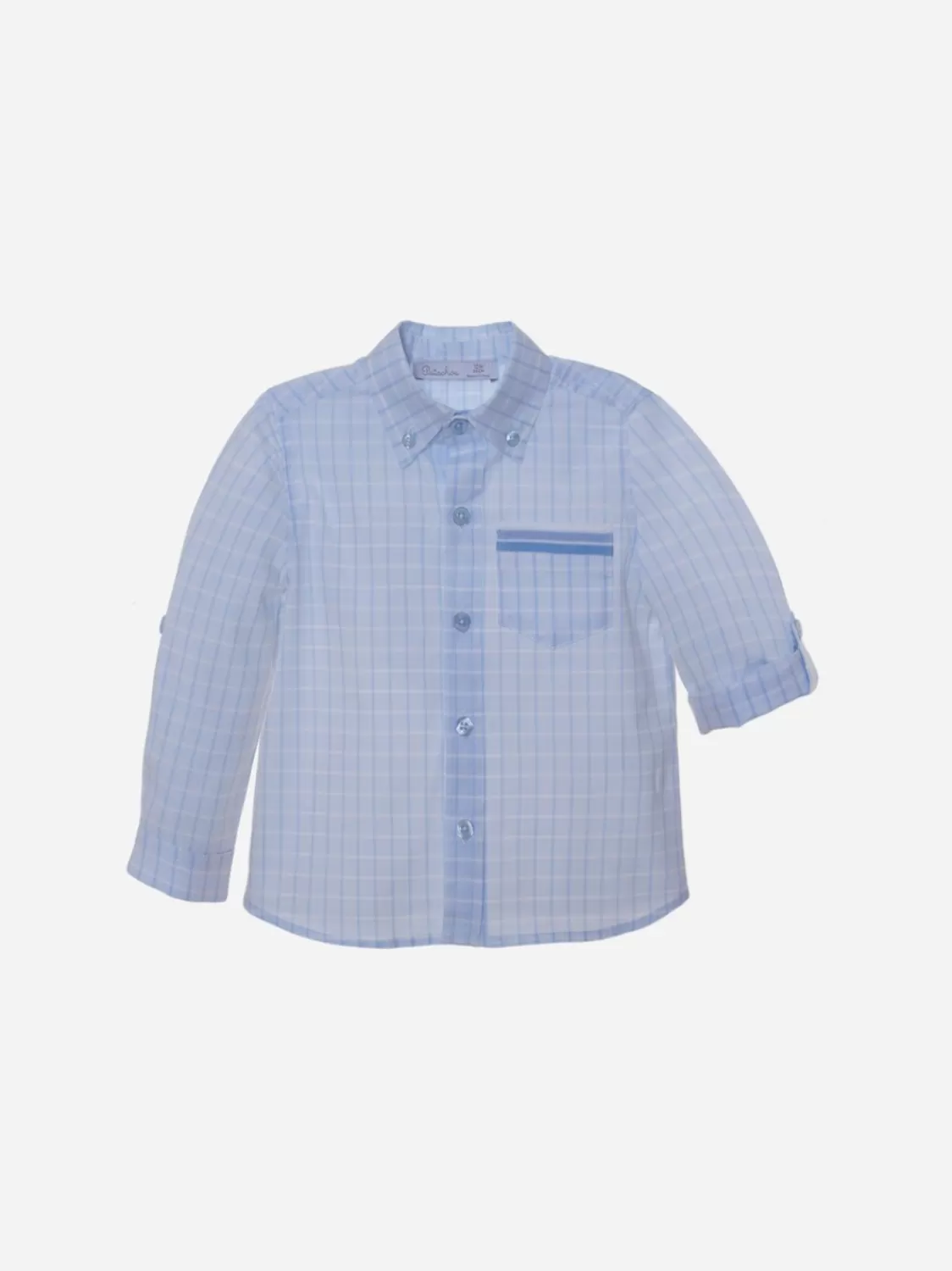 Baby Patachou Jongens Blauw Geruit Overhemd