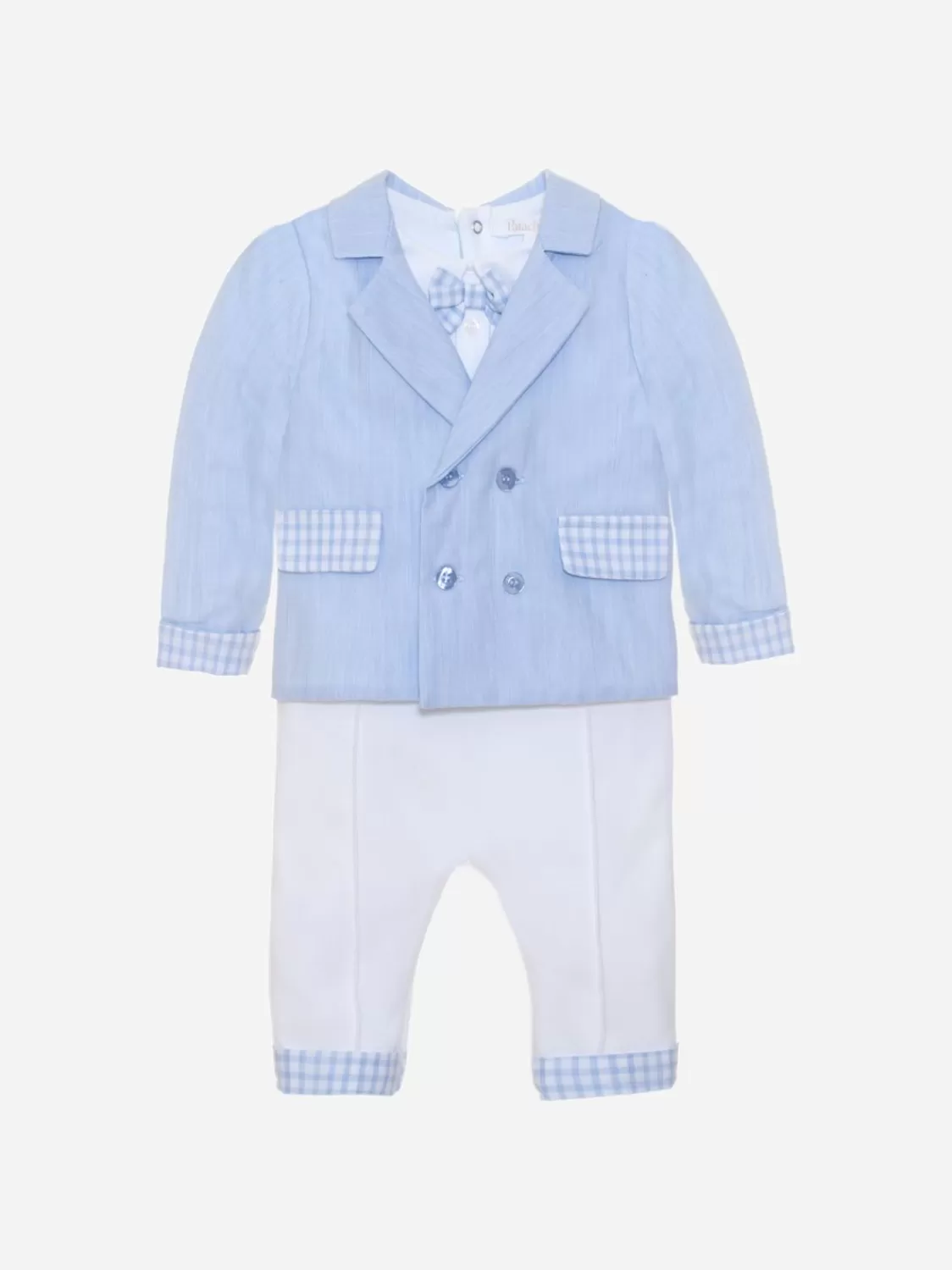 Baby Patachou Jongens Blauwe Jumpsuit Met Strik