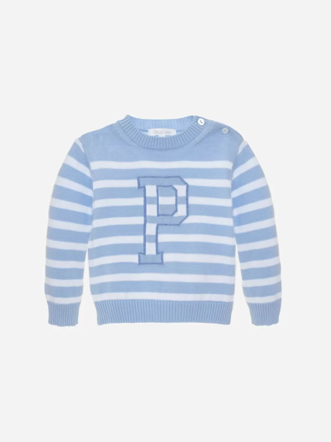Baby Patachou Jongens Blauwe Trui Met Witte Strepen