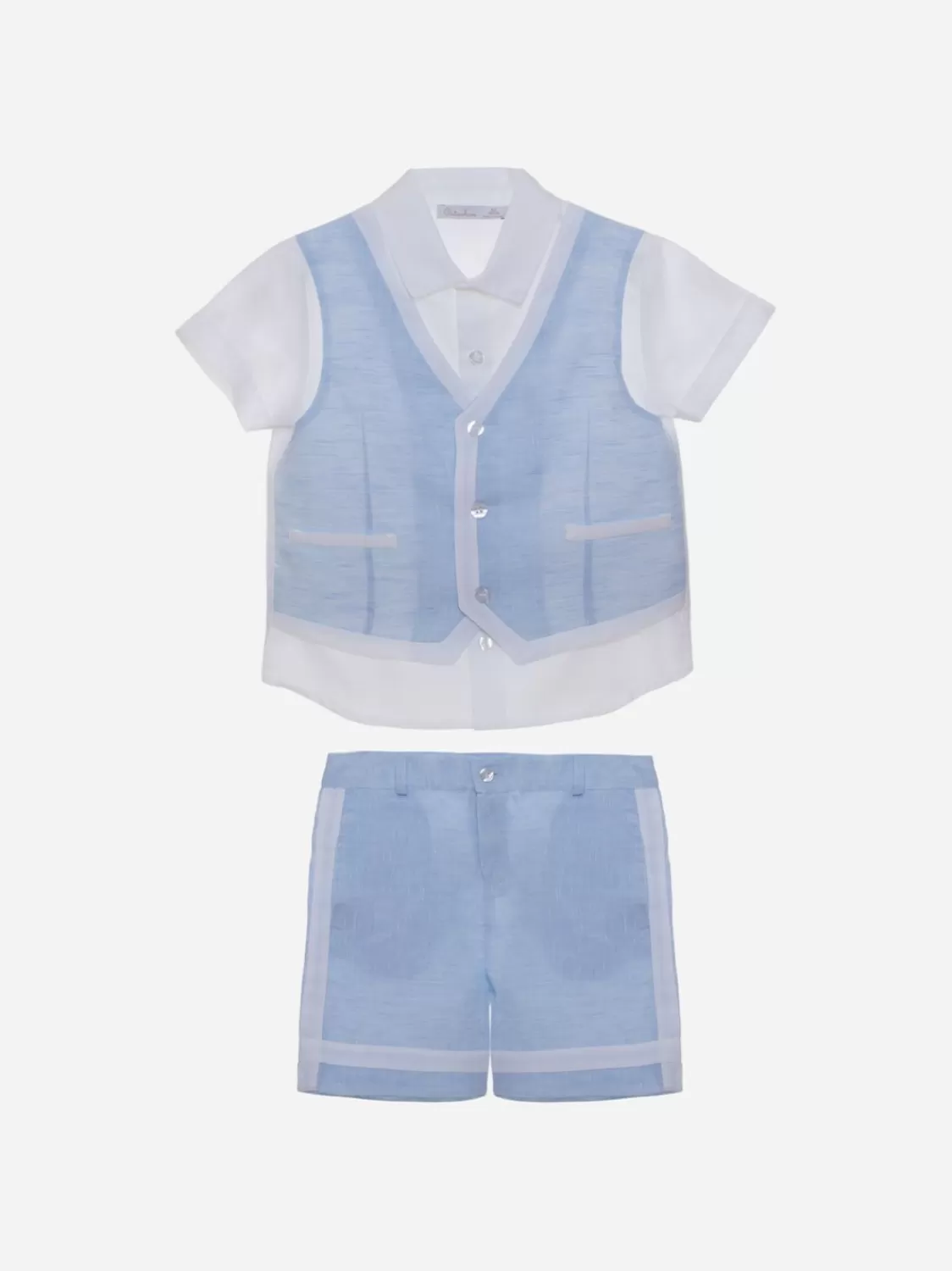 Baby Patachou Jongens Wit En Blauw Set