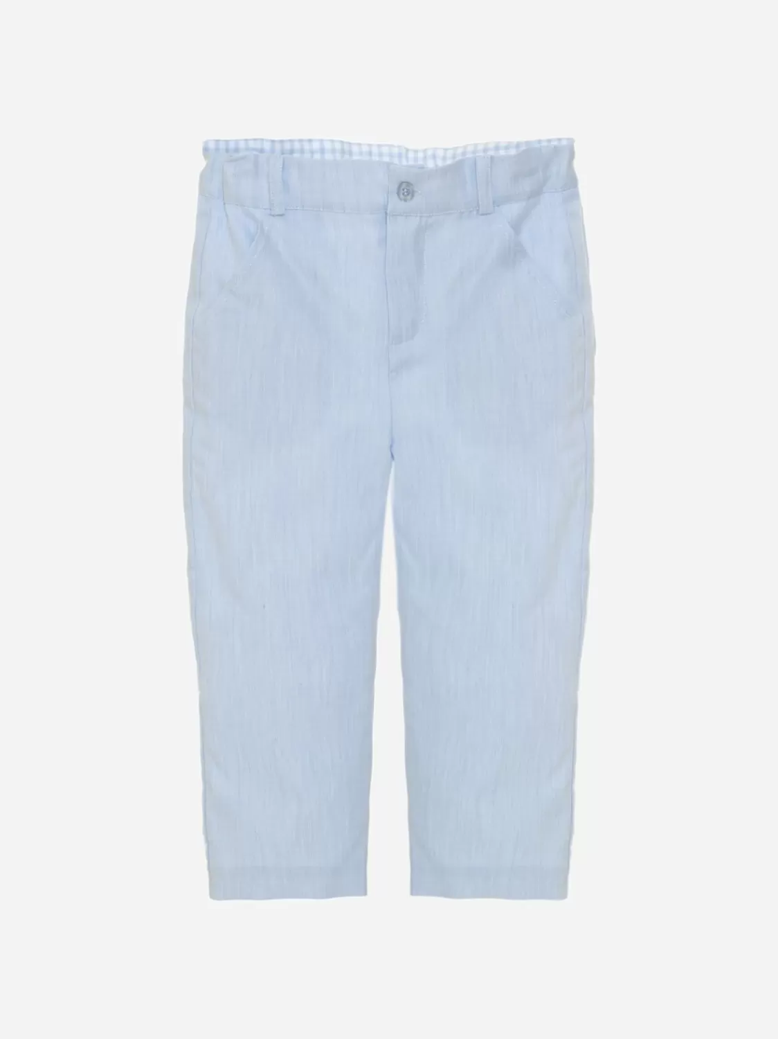 Baby Patachou Jongensbroek In Blauwe Oxford-Stof