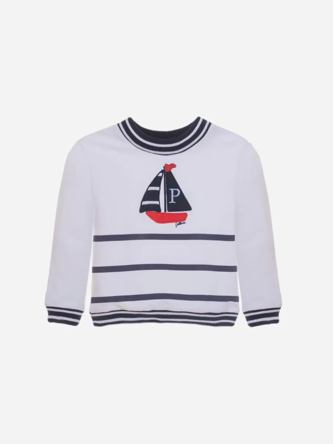 Baby Patachou Jongenssweater Met Een Print Van Een Boot