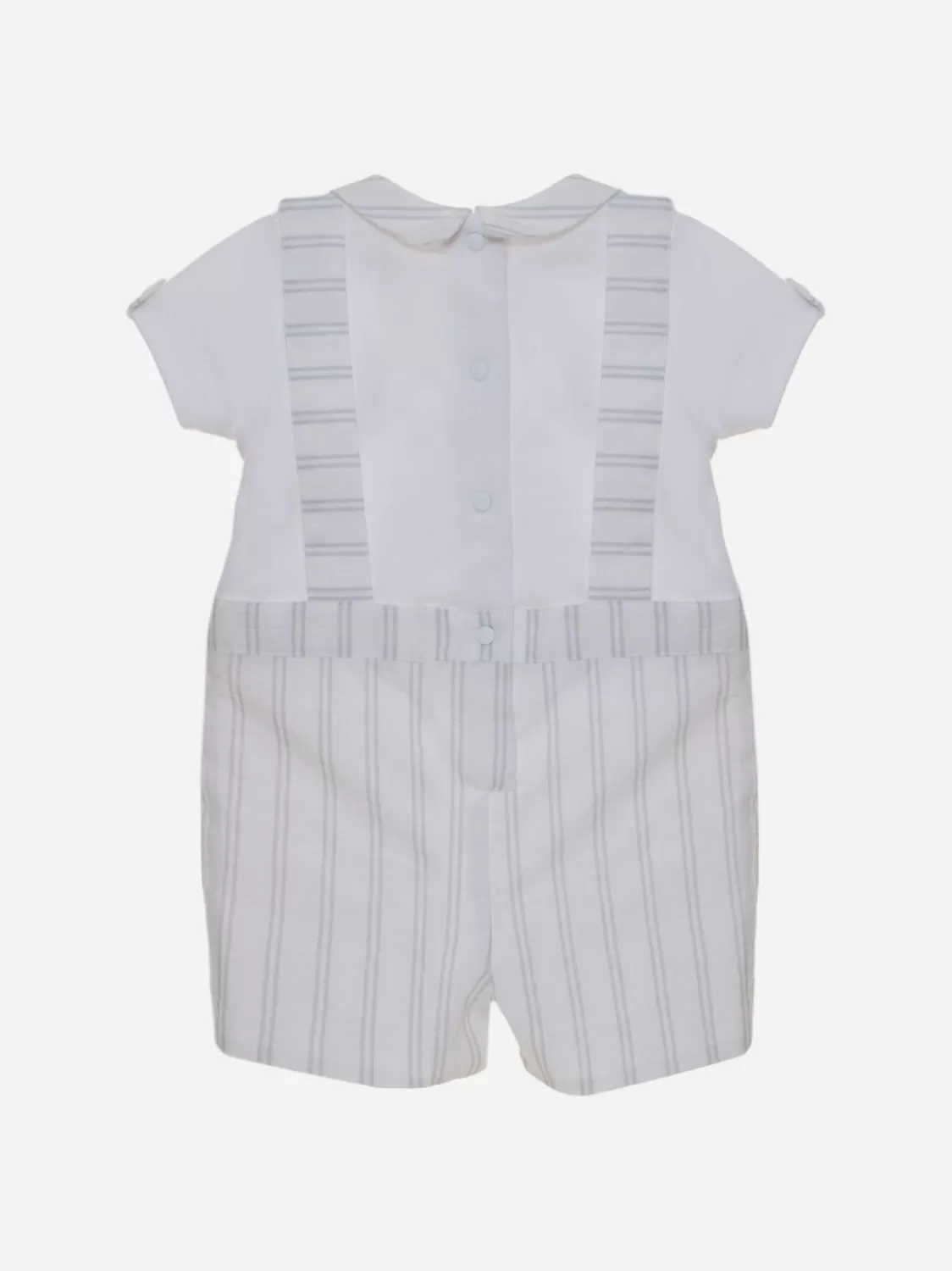 Baby Patachou Lichtgrijs Gestreepte Babyjongen Romper