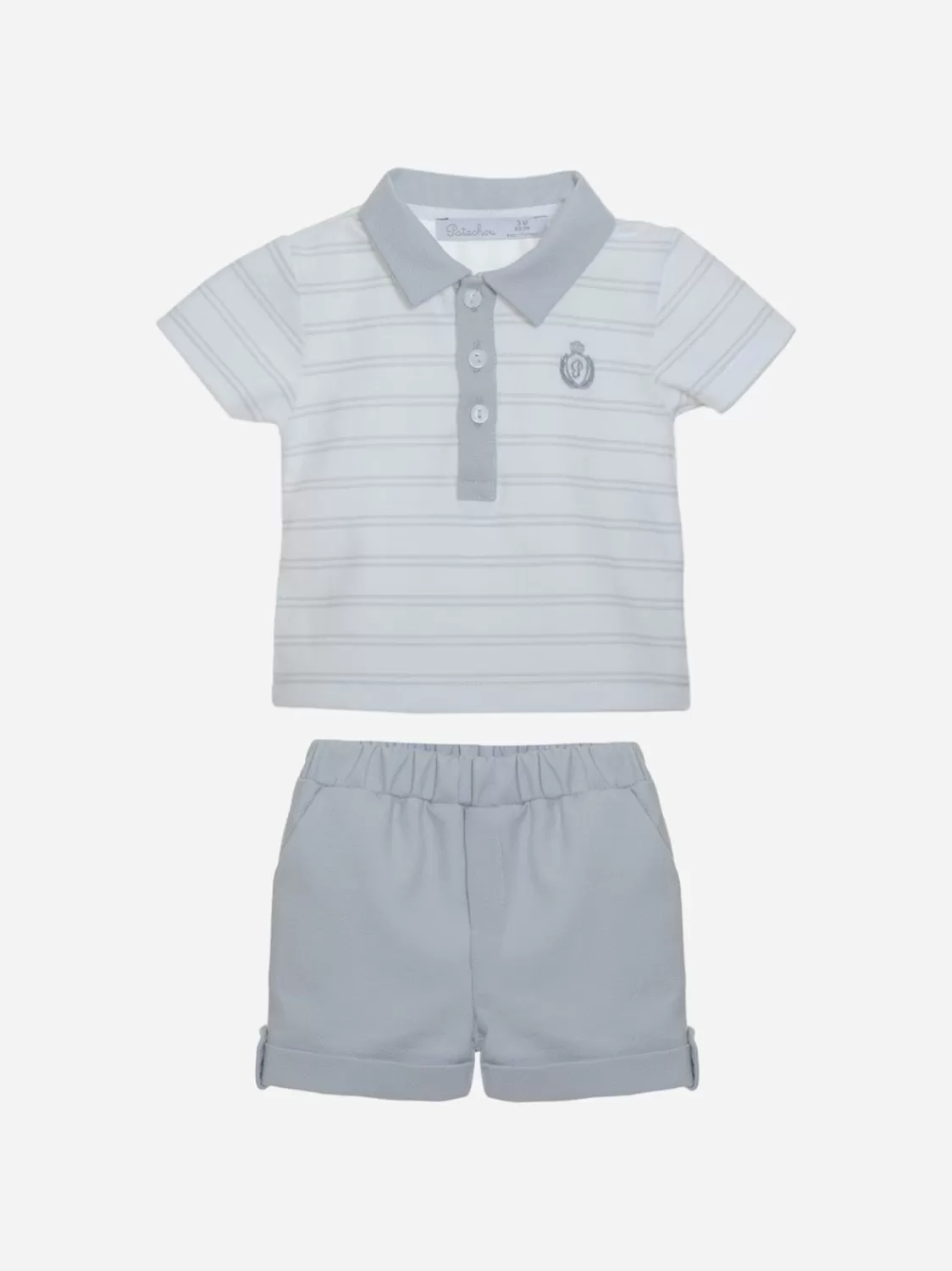 Baby Patachou Lichtgrijs Gestreepte Babyjongensset