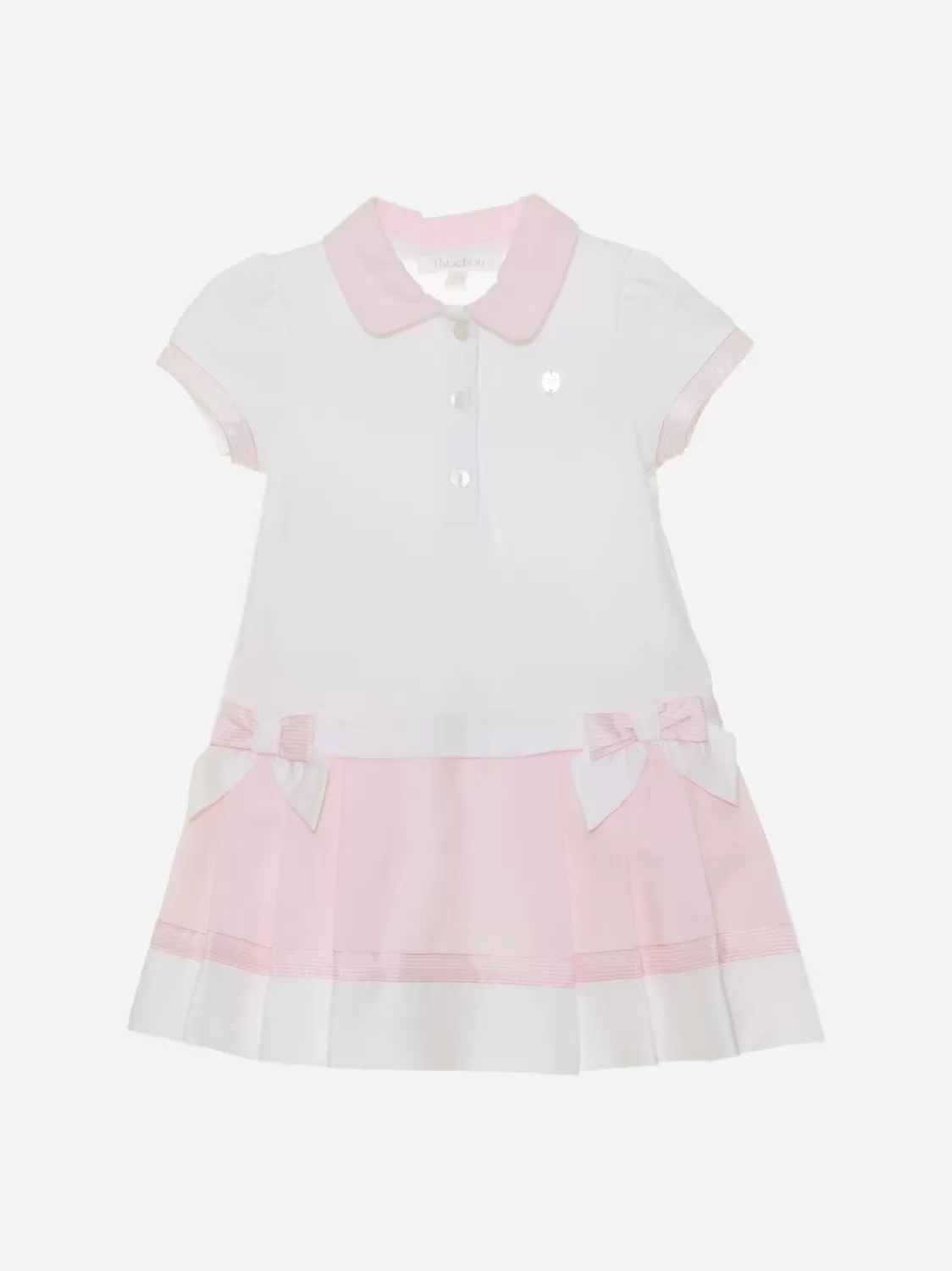 Baby Patachou Lichtroze En Witte Jurk Gemaakt Van Jersey