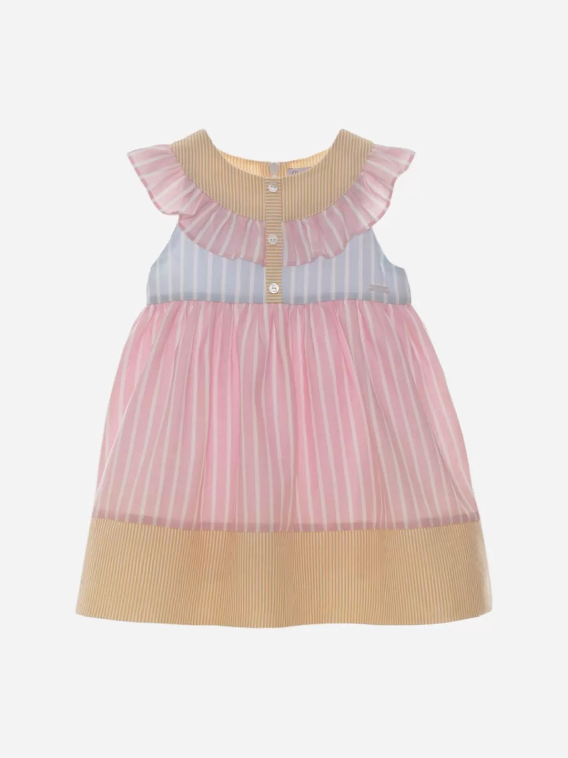 Baby Patachou Linnen Jurk Met Kleurrijk Strepenpatroon