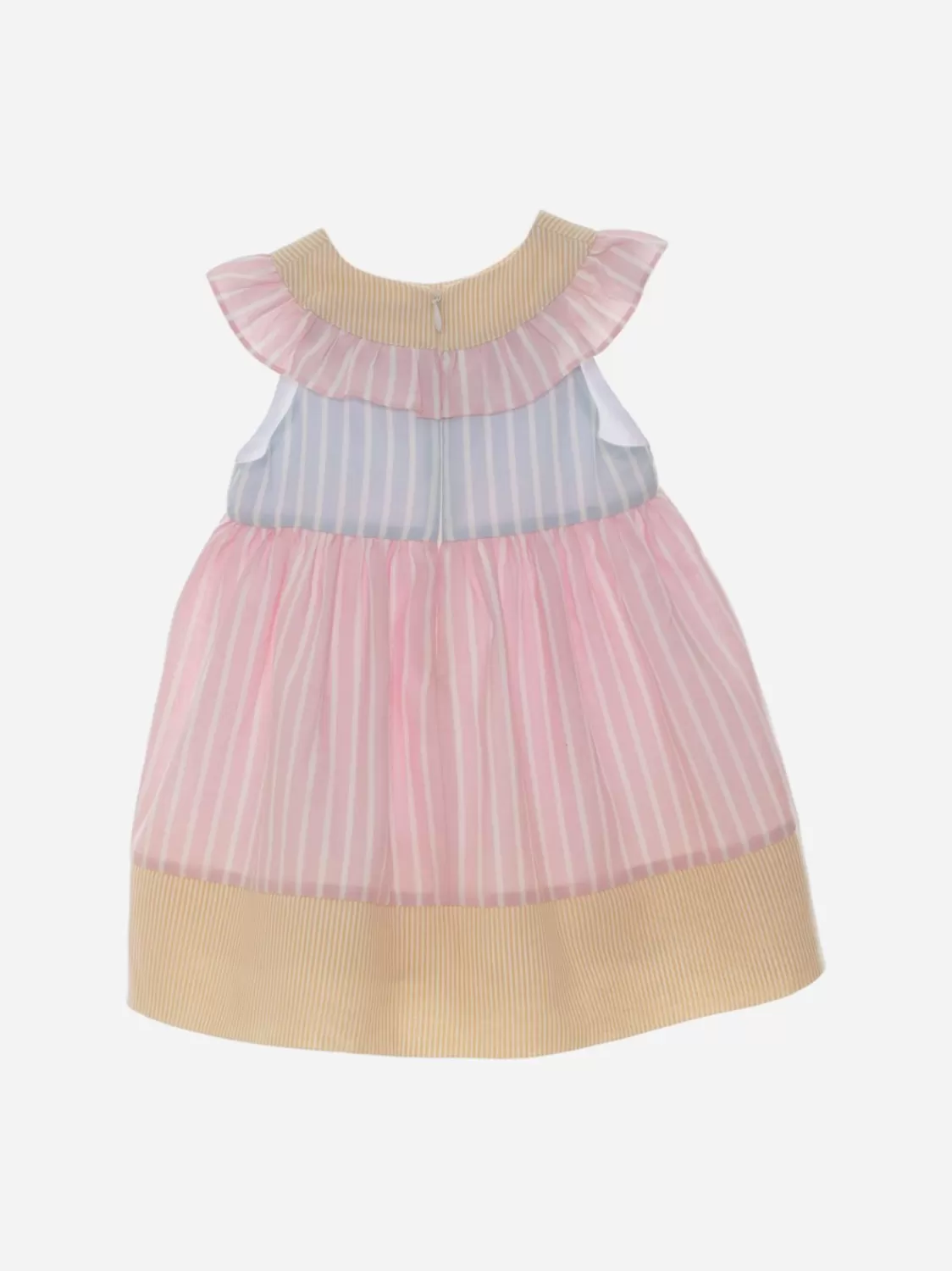 Baby Patachou Linnen Jurk Met Kleurrijk Strepenpatroon