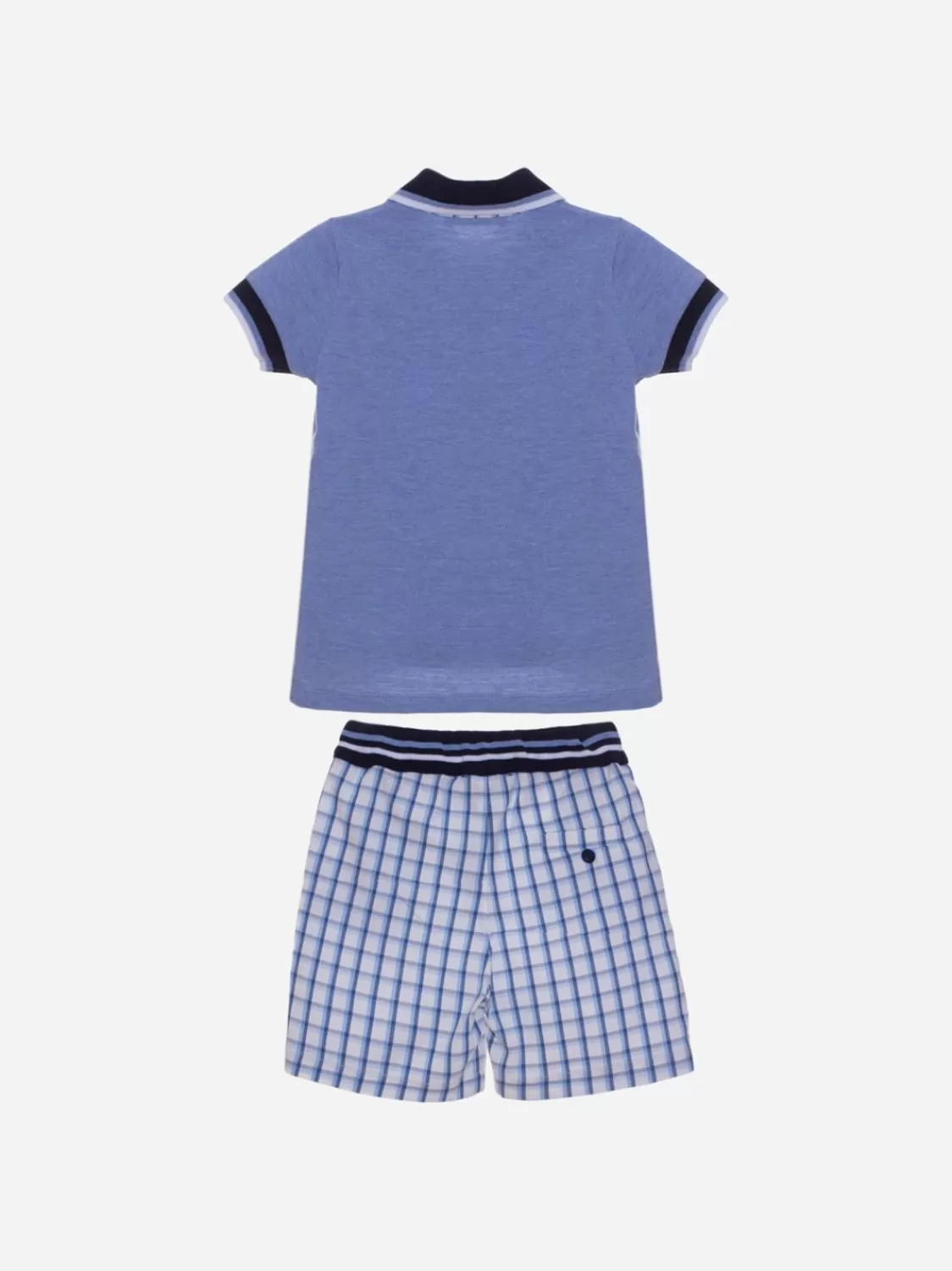 Baby Patachou Marineblauw Poloshirt En Korte Broek