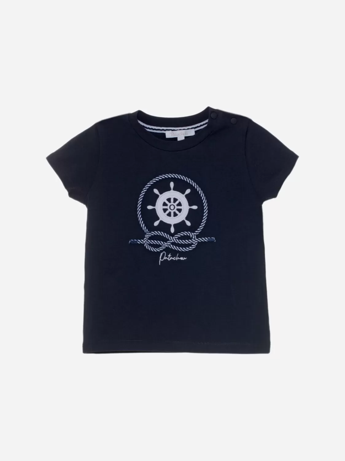 Baby Patachou Marineblauw T-Shirt Voor Jongens Met Nautische Print