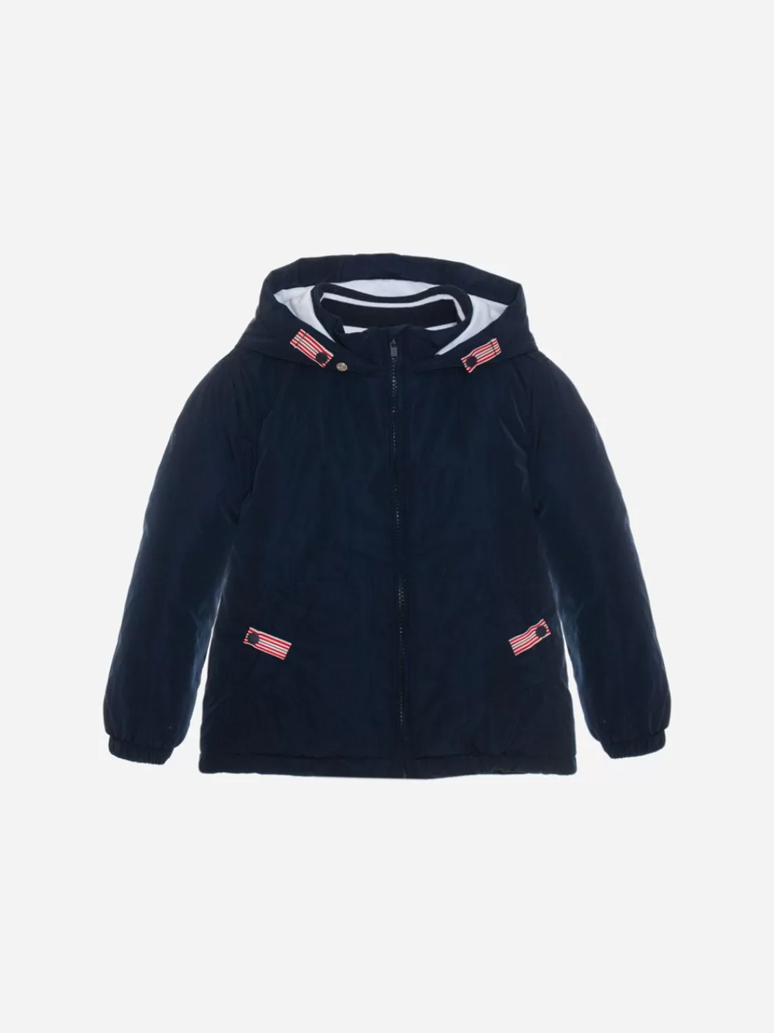 Jongen Patachou Marineblauw Waterdicht Jack Met Capuchon