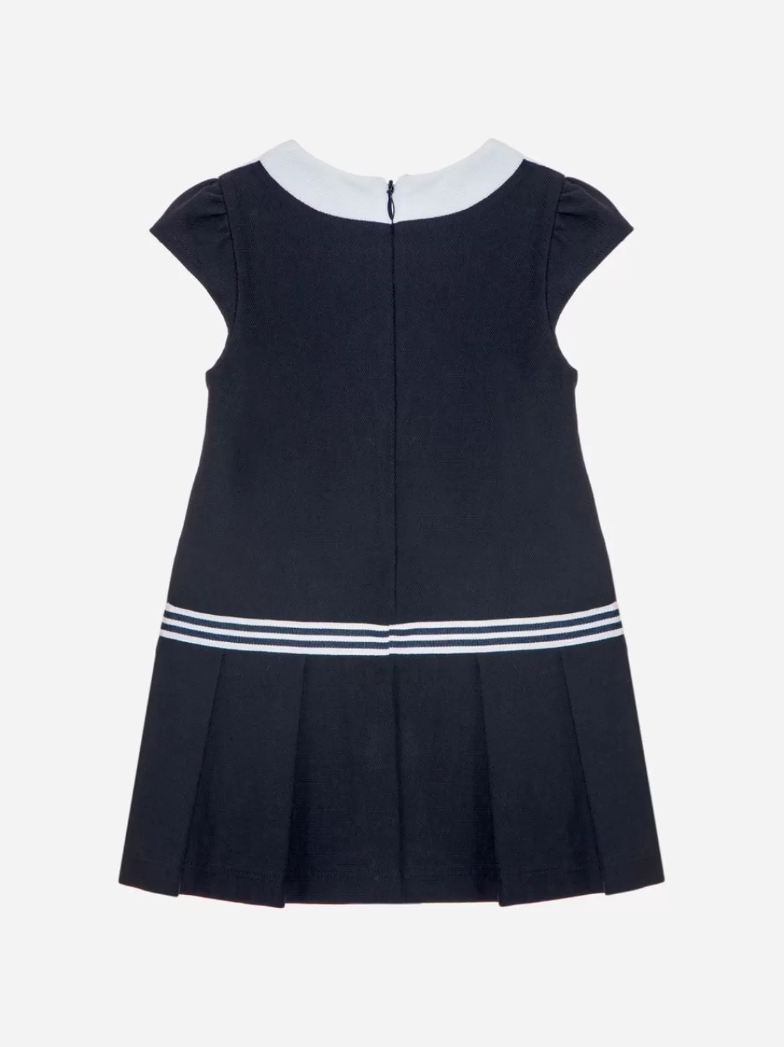 Baby Patachou Marineblauwe Jurk Gemaakt Van Jersey Piquet