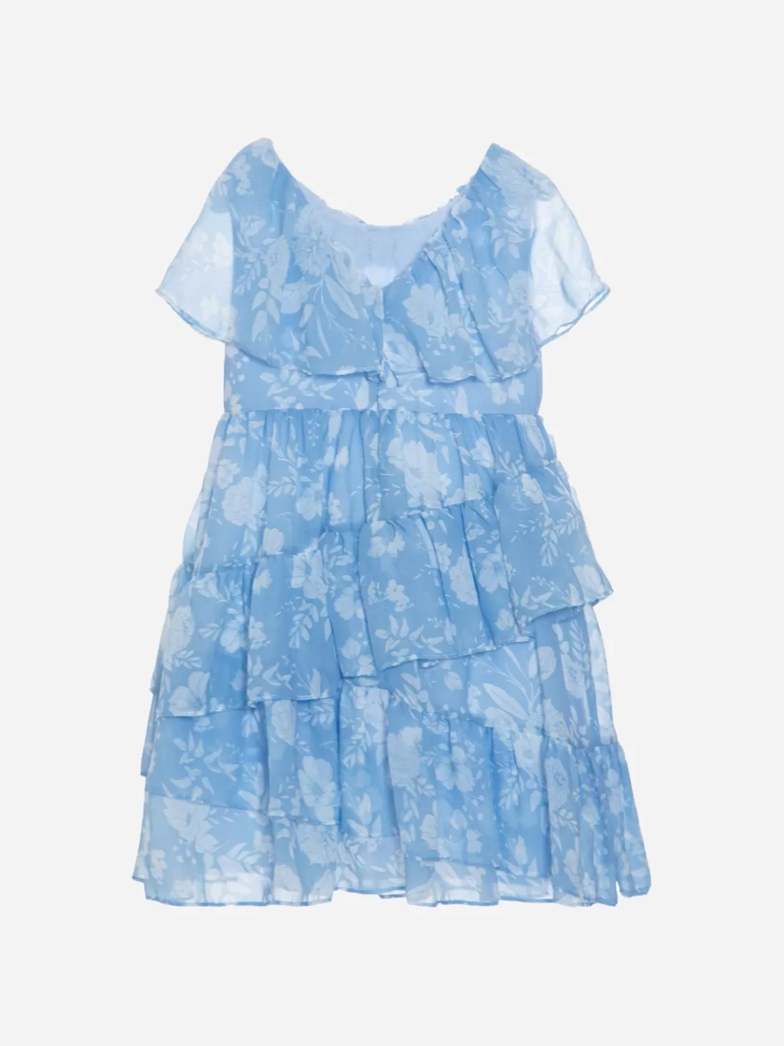Meisje Patachou Meisjes Blauwe Jurk Met Bloemenprint